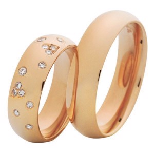 Ringe aus 14 Karat Roségold - 13 Diamanten im Damenring